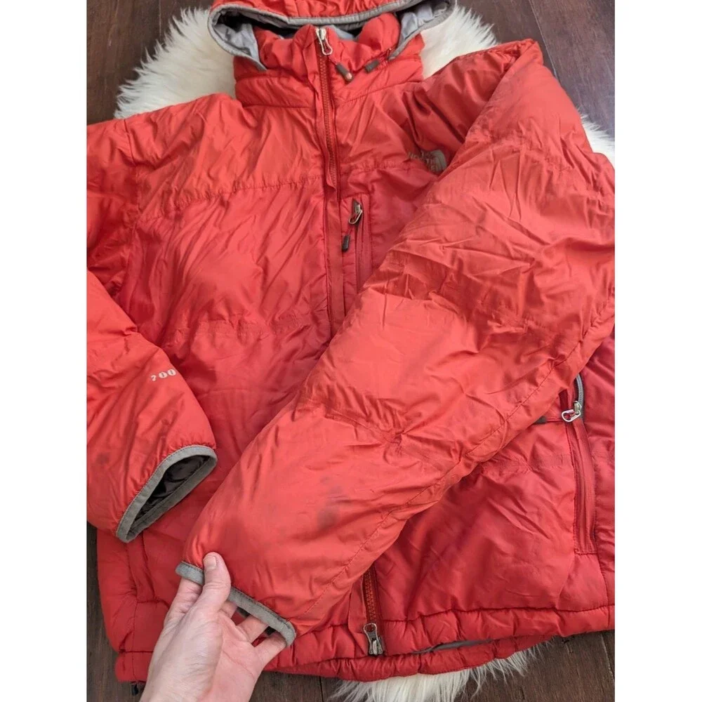 The North Face Red Summit Series 700 Goose Down Hooded Puffer Jacket M Medium